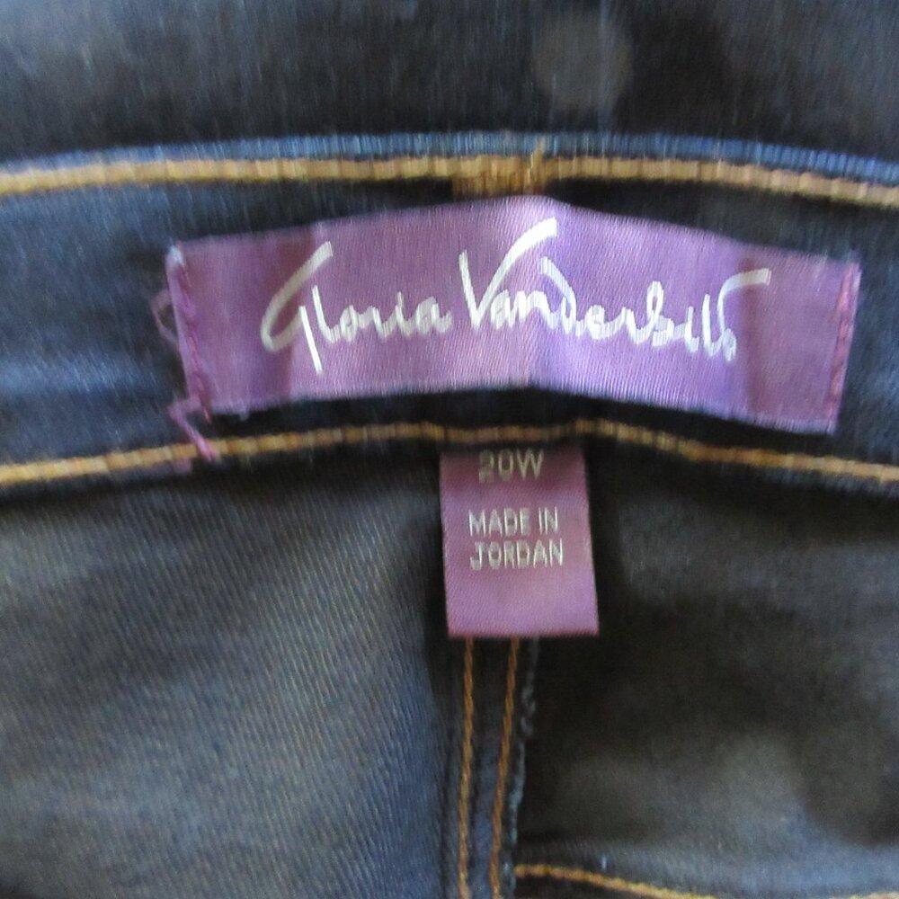 Gloria Vanderbilt Amanda- Tapered Leg Classic Rise Dark Denim Jeans Size 20W NWT - Picture 4 of 6